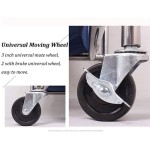 Troli Cucian Gerobak Bergerak dengan Roda, Rangka Baja Tahan Karat, Keranjang Pemilah Cucian Biru untuk Tata Graha Rumah dan Hotel